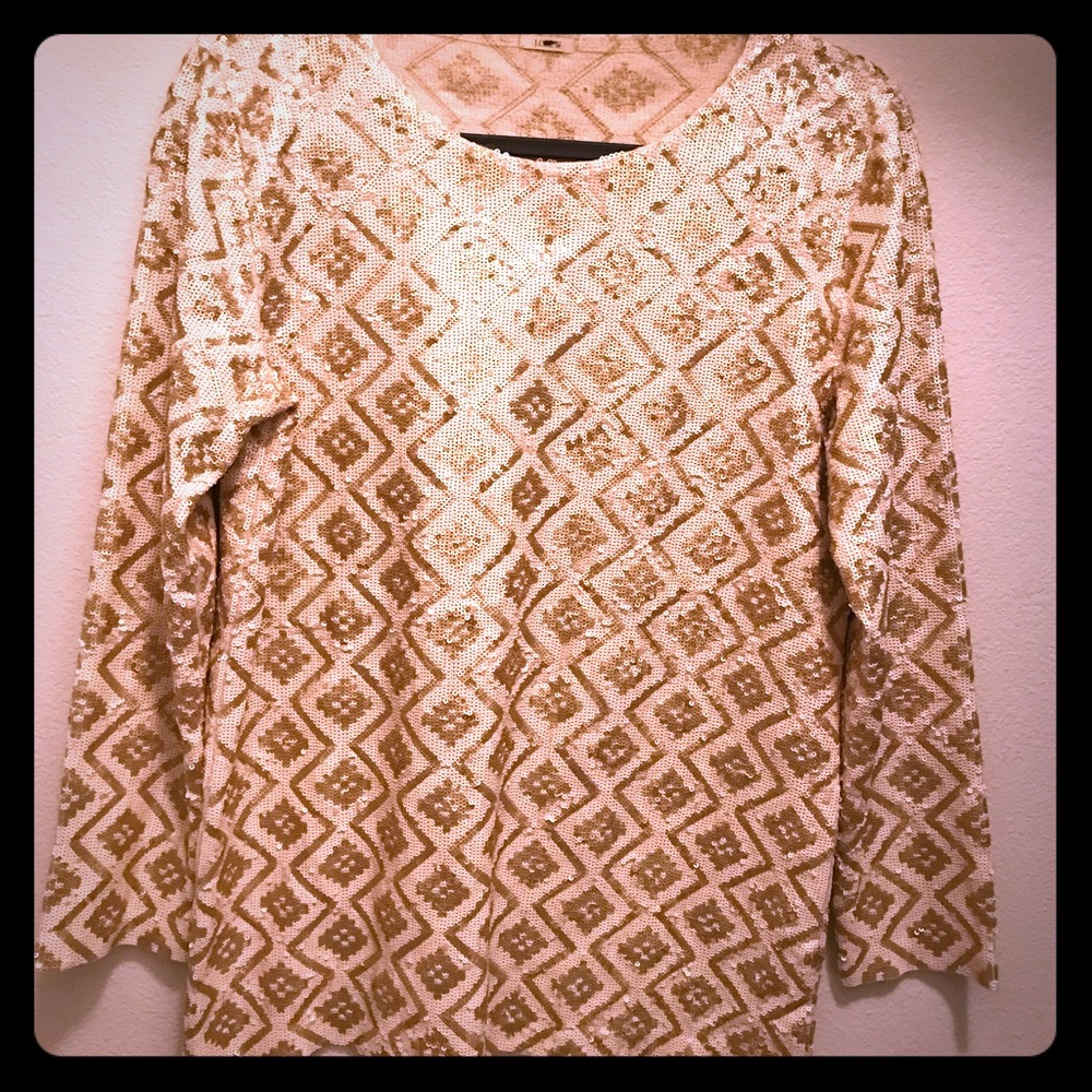 J Crew gold embroidery all over